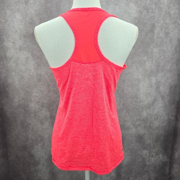 Danskin Now Pink Semi Fitted Stripe Activewear Racerback Tank Top Small - Picture 2 of 5